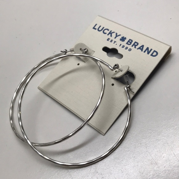 LAST PAIR!! NEW big hammered silver hoop earrings - Picture 8 of 8